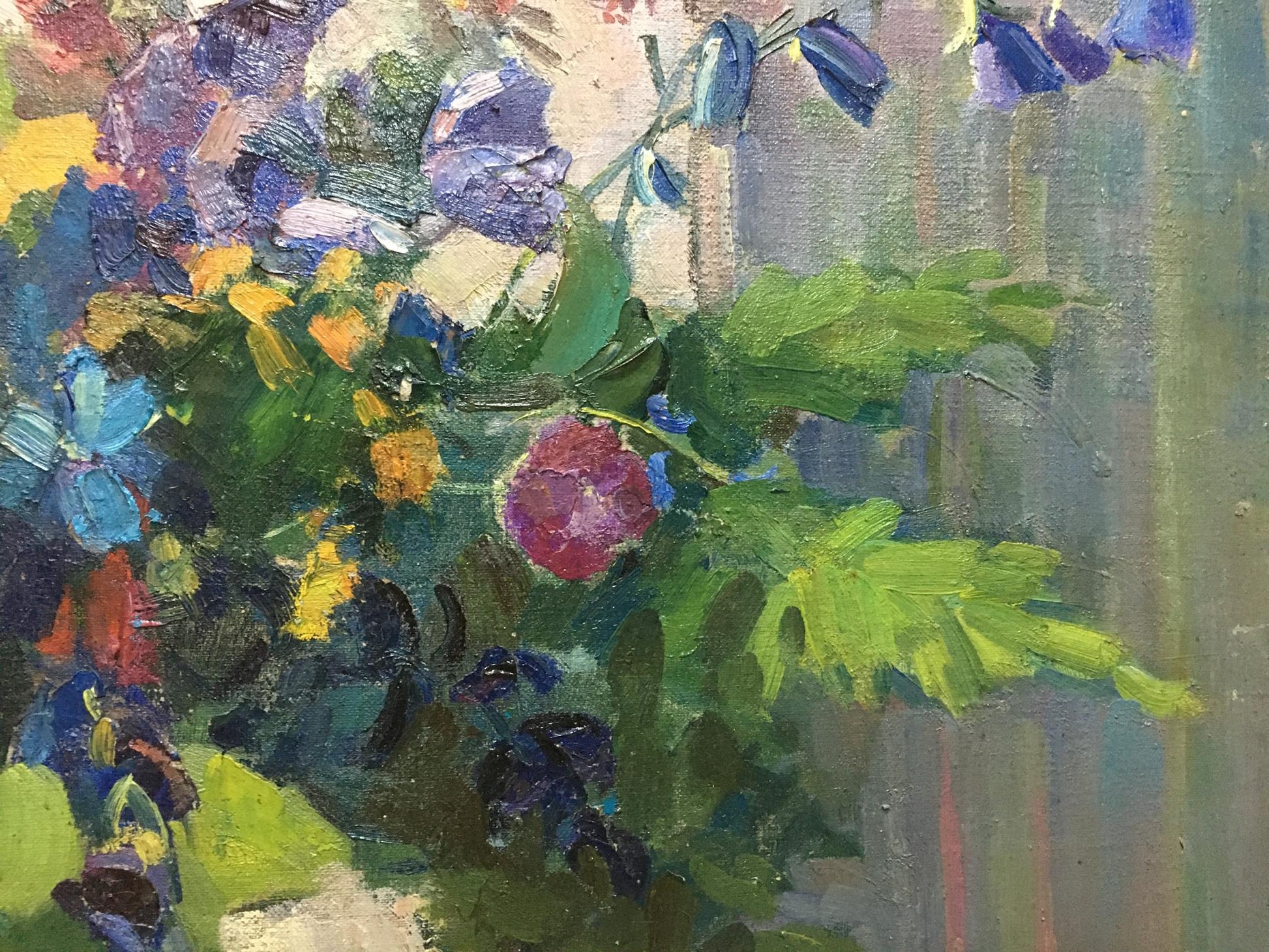 Vibrant impressionist oil painting Forest Flowers by Nesukai Vera Yakovlevna