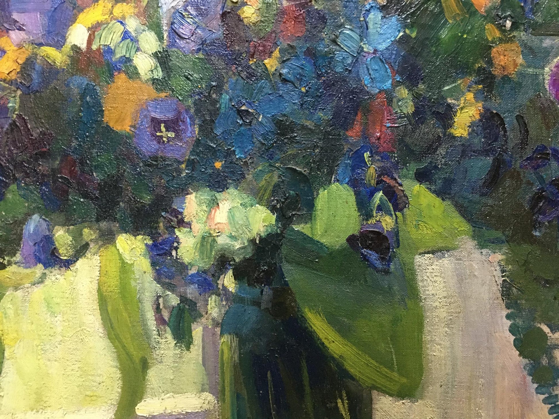 Vibrant impressionist oil painting Forest flowers by Nesukai Vera Yakovlevna