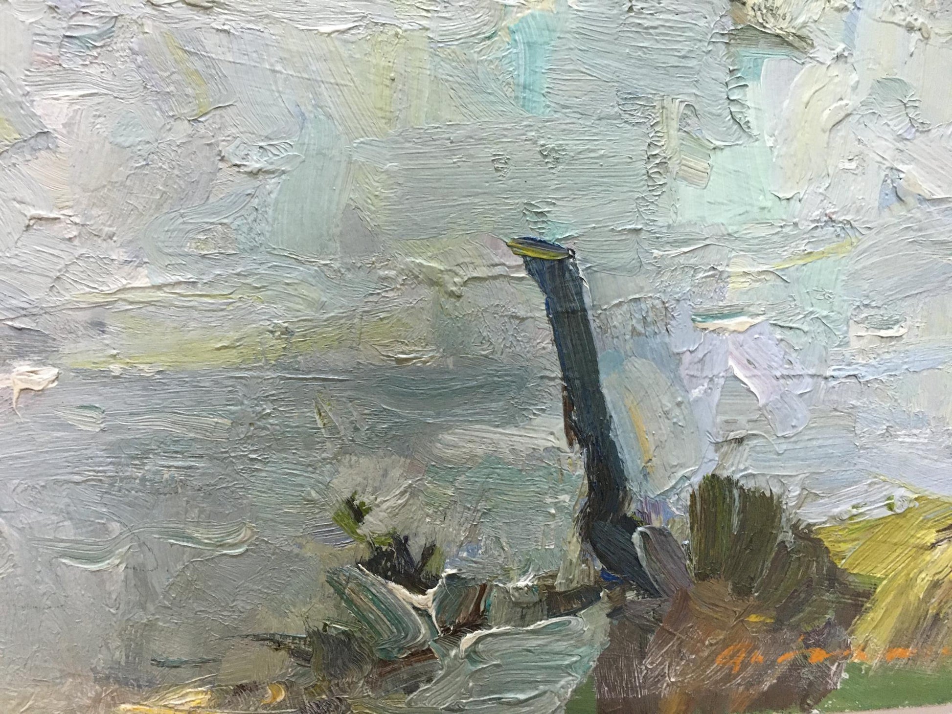 Oil painting of river landscape by Zakharov Fedor Zakharovich