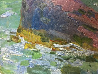 Oil painting by Sea Chegodar Vasily Dmitrievich: bird by vibrant green water