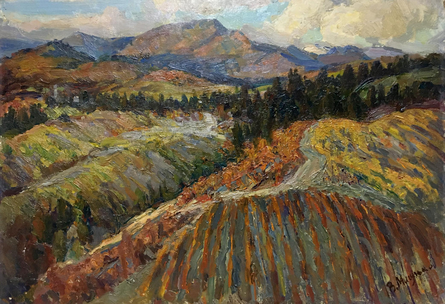 Oil painting Field by Migulko Victor Vasilievich impressionist landscape