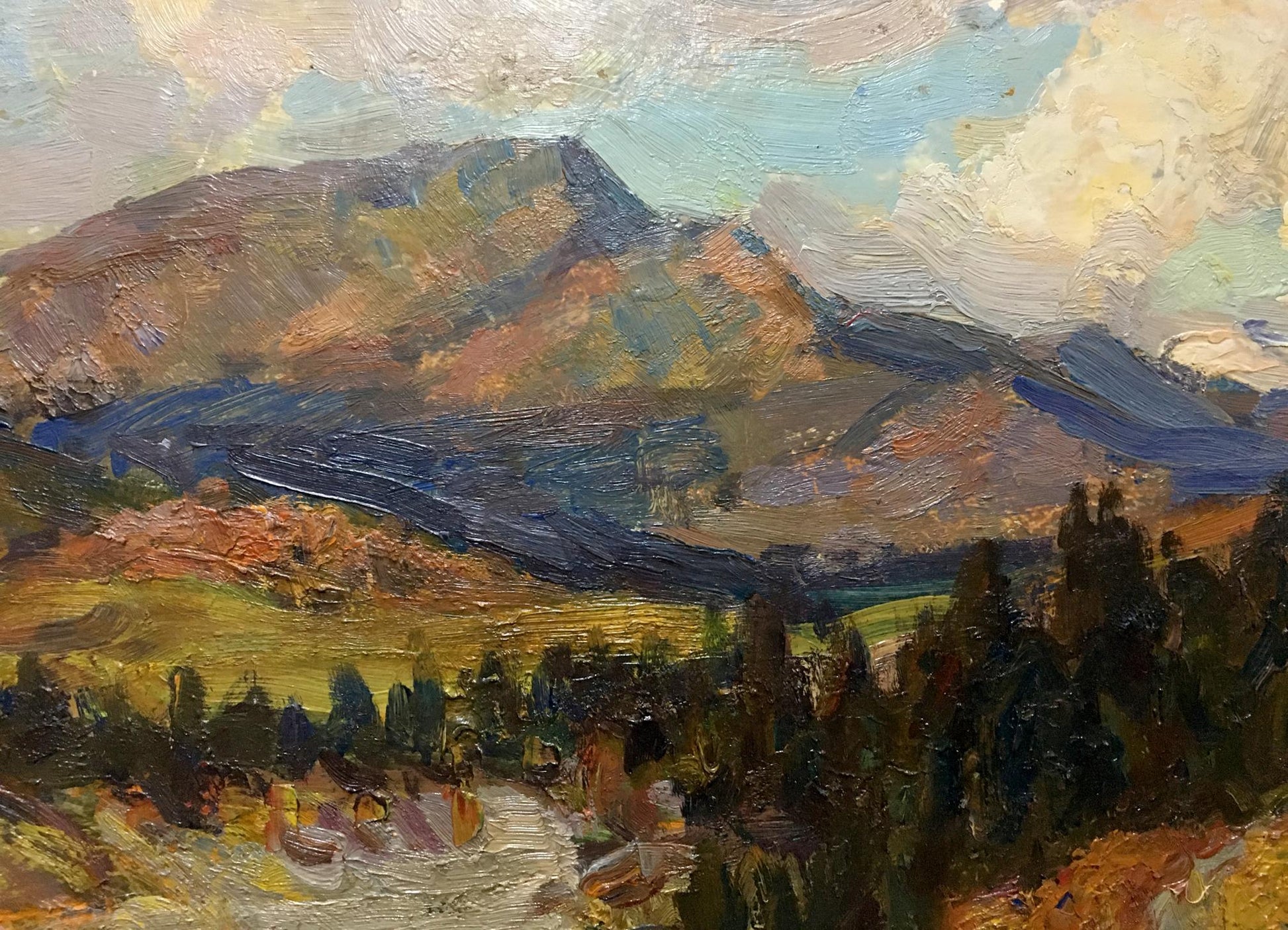 Textured oil painting of mountain landscape by Migulko Victor Vasilievich