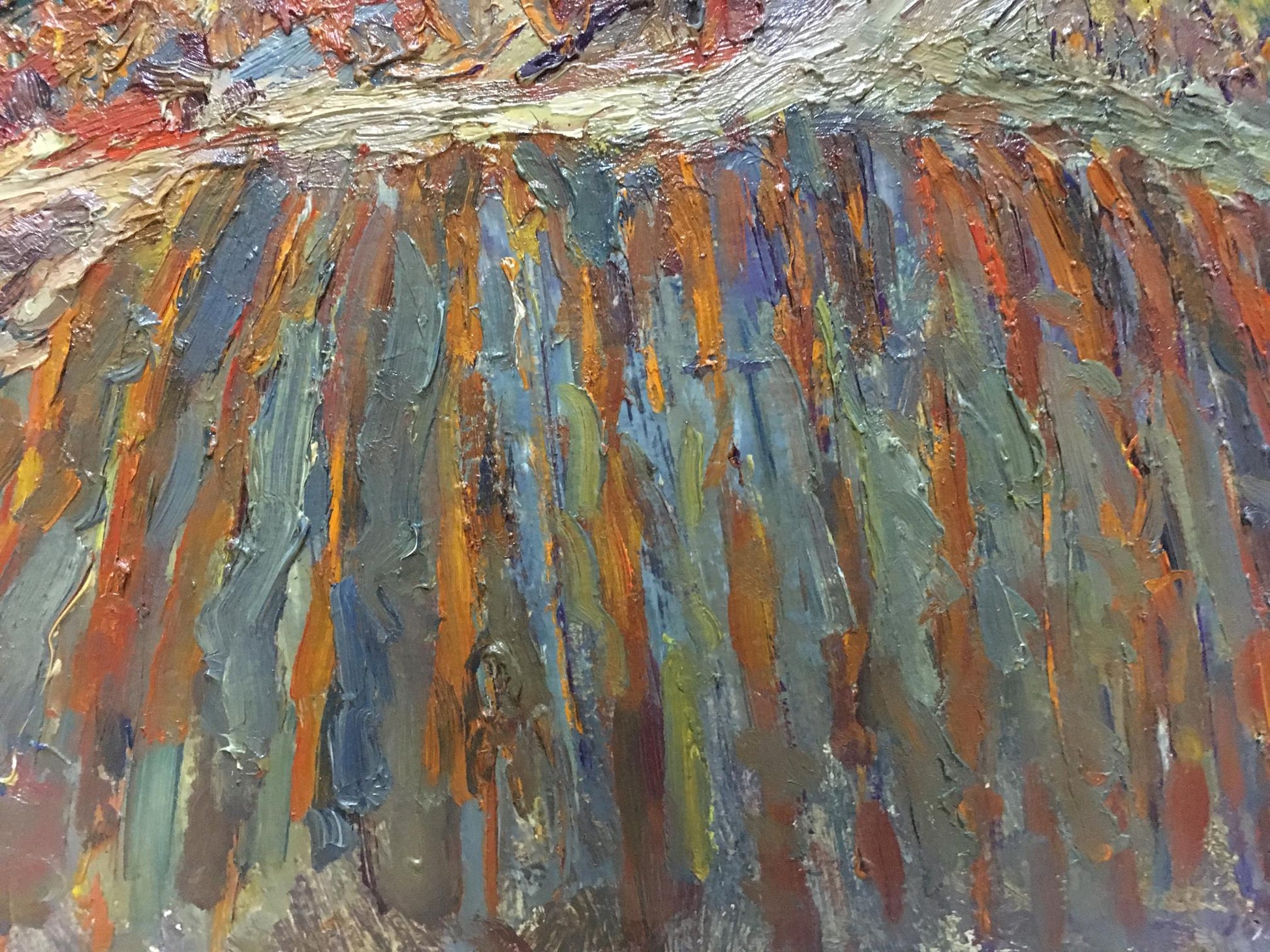 Oil painting Field by Migulko Victor Vasilievich with bold earthy brushstrokes