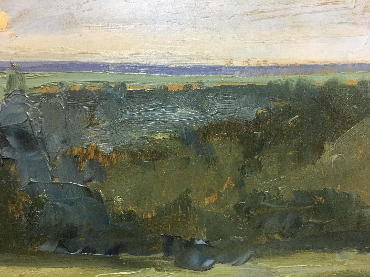Textured impasto oil painting of Twilight by Boris Nikolaevich Yakovlev