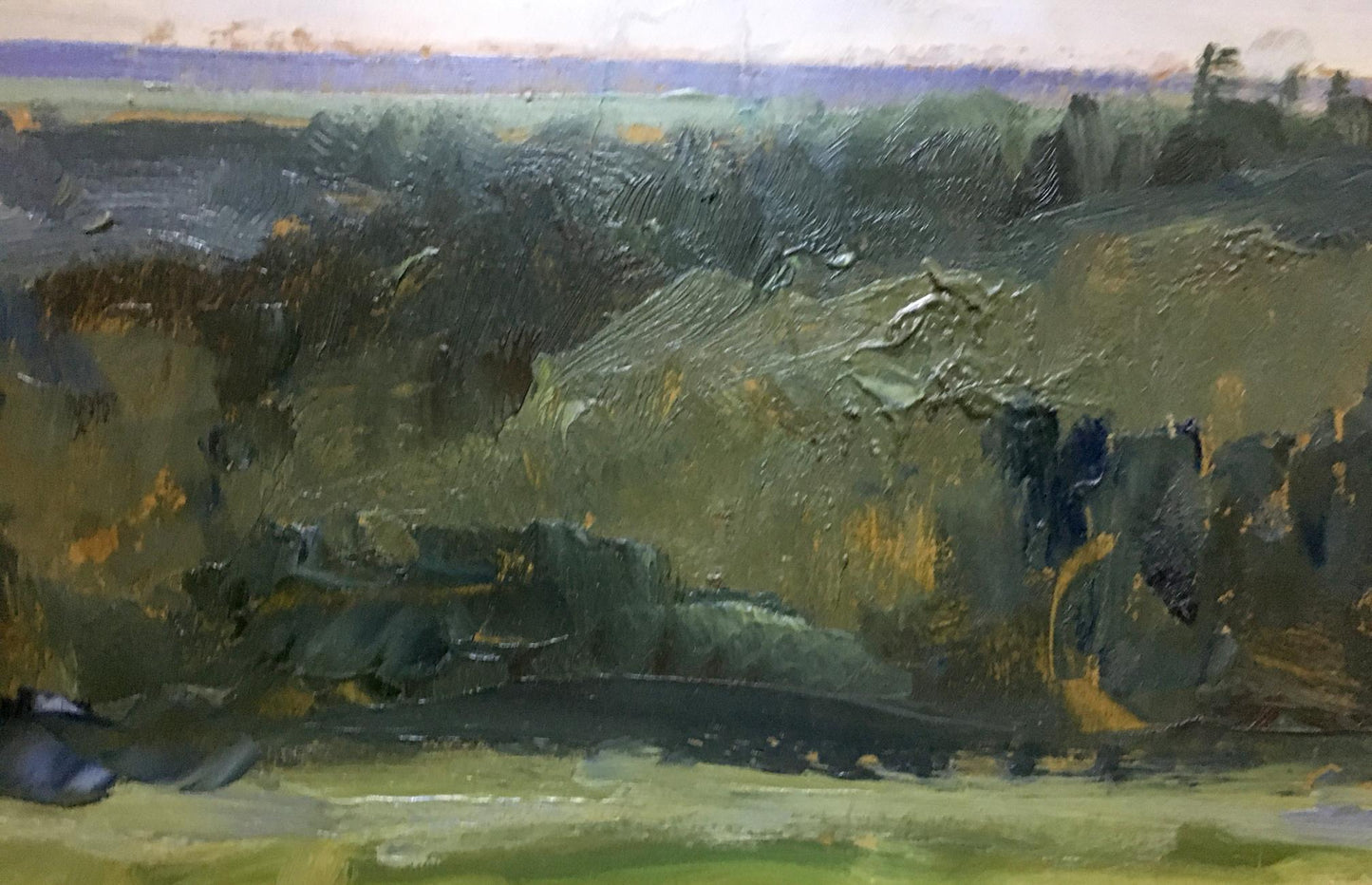 Oil painting Twilight by Boris Nikolaevich Yakovlev impressionistic landscape
