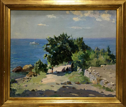 Oil painting Landscape near the coast by Manyukov M.N. coastal scene