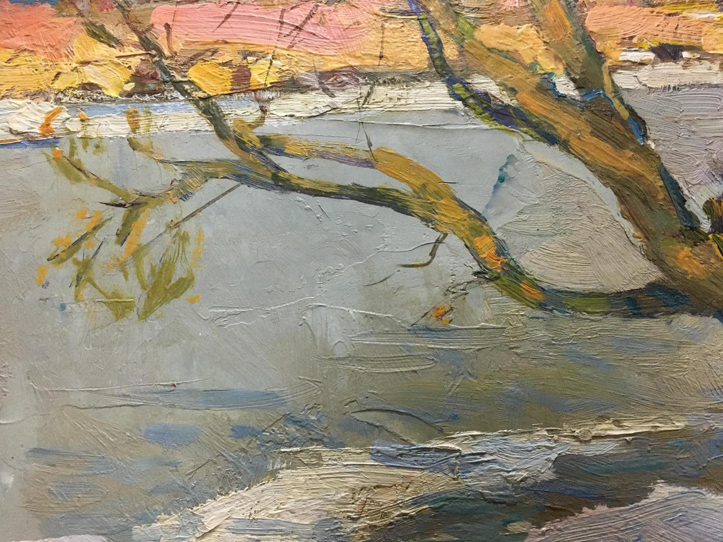 Oil painting Early winter by Zakharov Fedor Zakharovich, textured tree branch