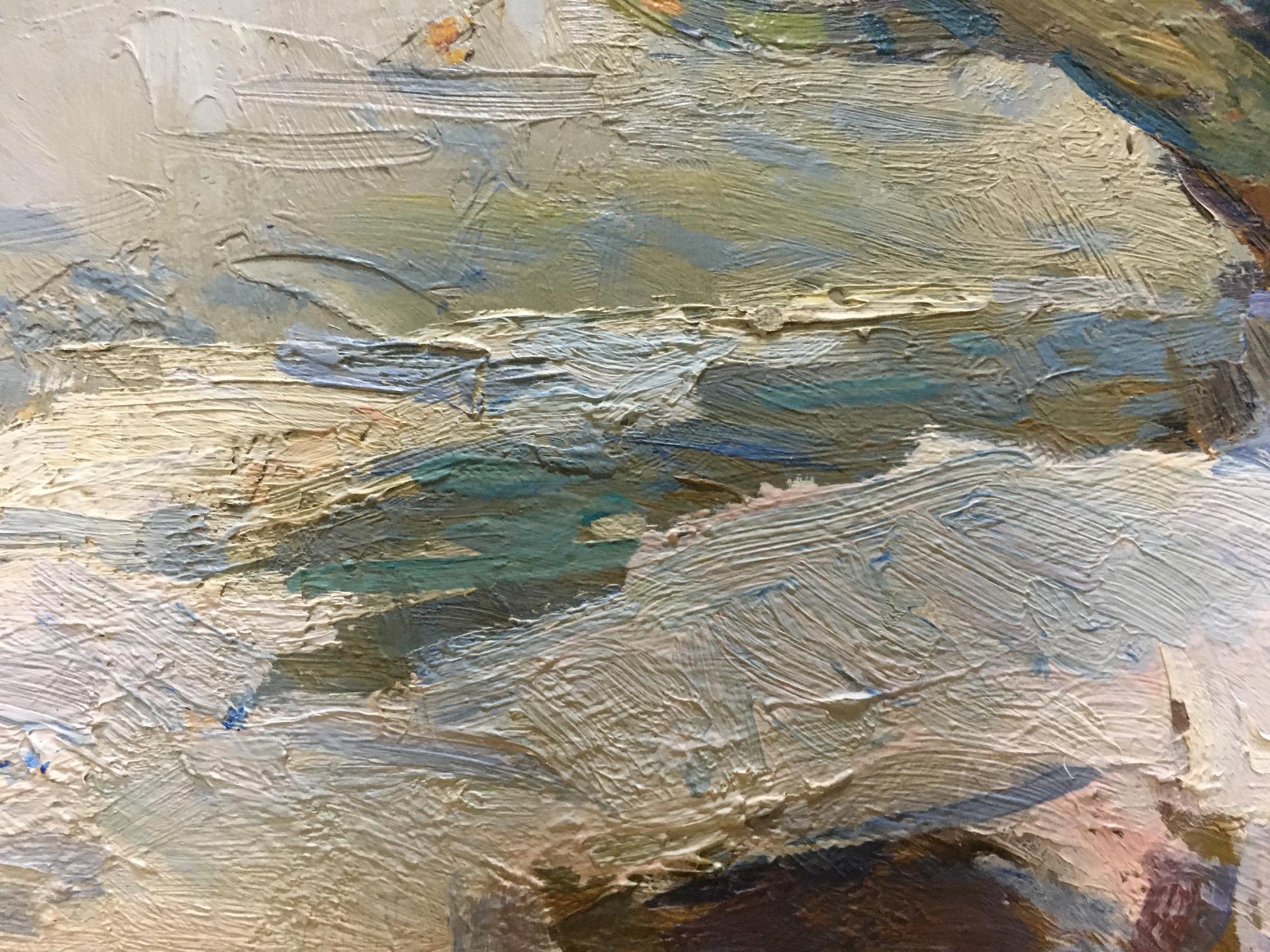 Oil painting Early winter by Zakharov Fedor Zakharovich, textured impasto earth tones