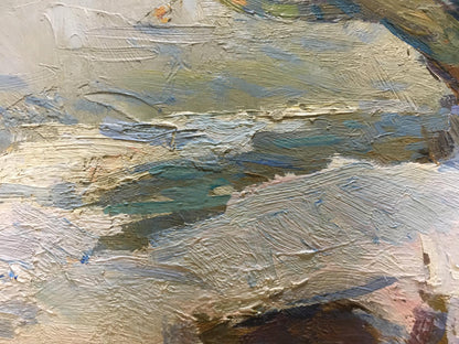 Oil painting Early winter by Zakharov Fedor Zakharovich, textured impasto earth tones