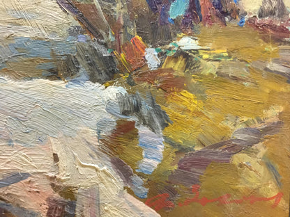 Vibrant impressionist oil painting Early winter by Zakharov Fedor Zakharovich
