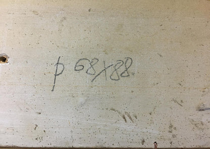 Handwritten markings on weathered concrete back of Zakharov oil painting