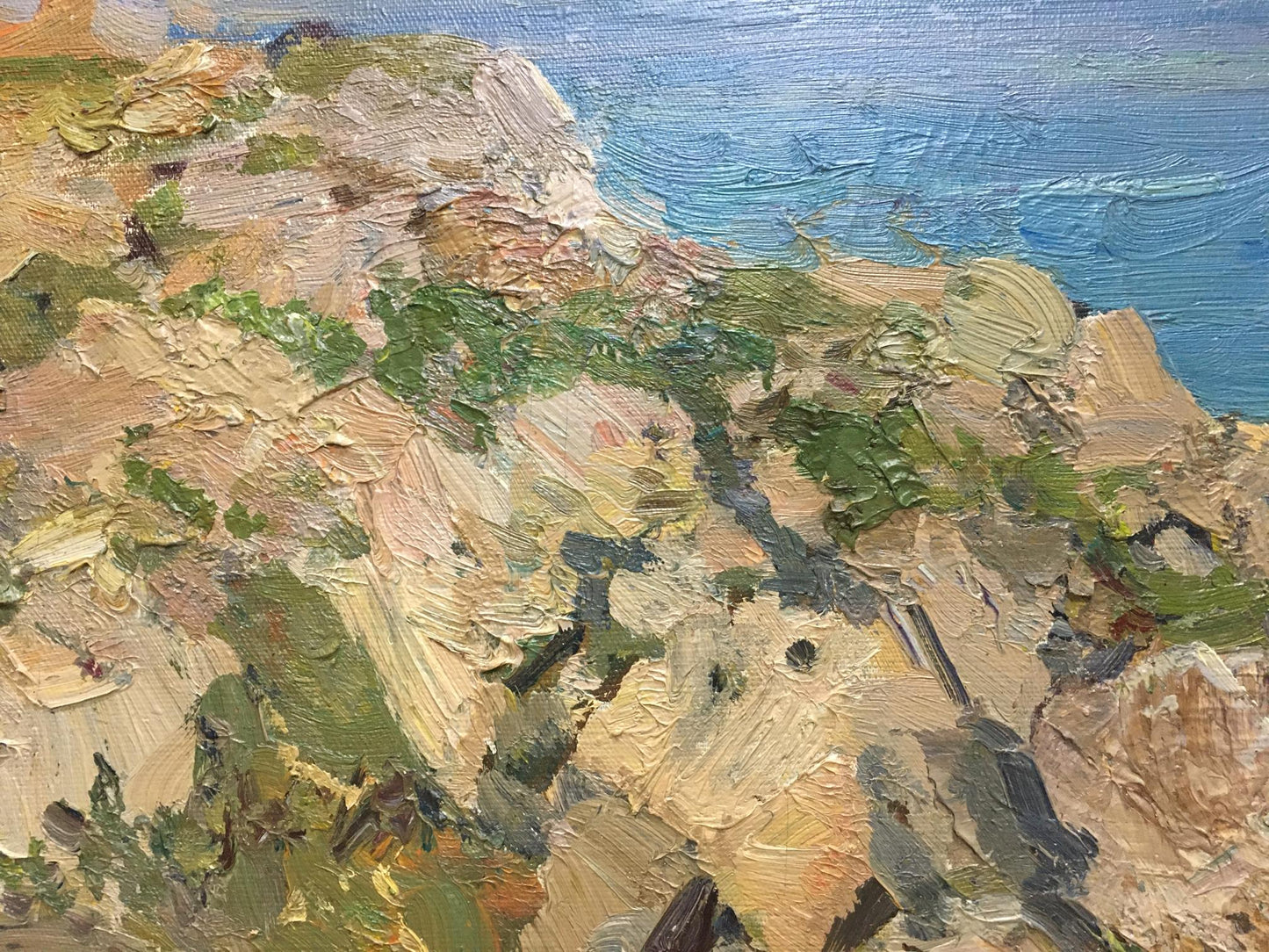 Textured oil painting of Stone Coast by Khodchenko Lev Pavlovich