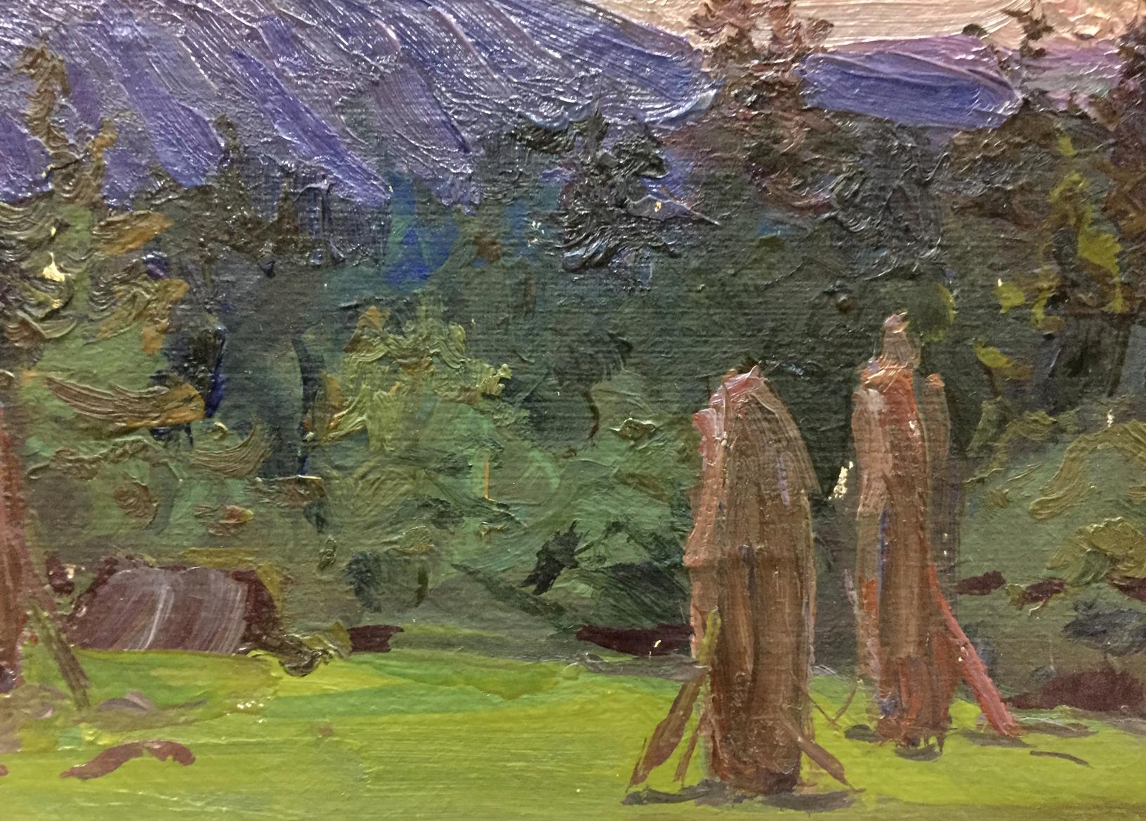 Oil painting Evening landscape by Fomin Anatoly Nikiforovich