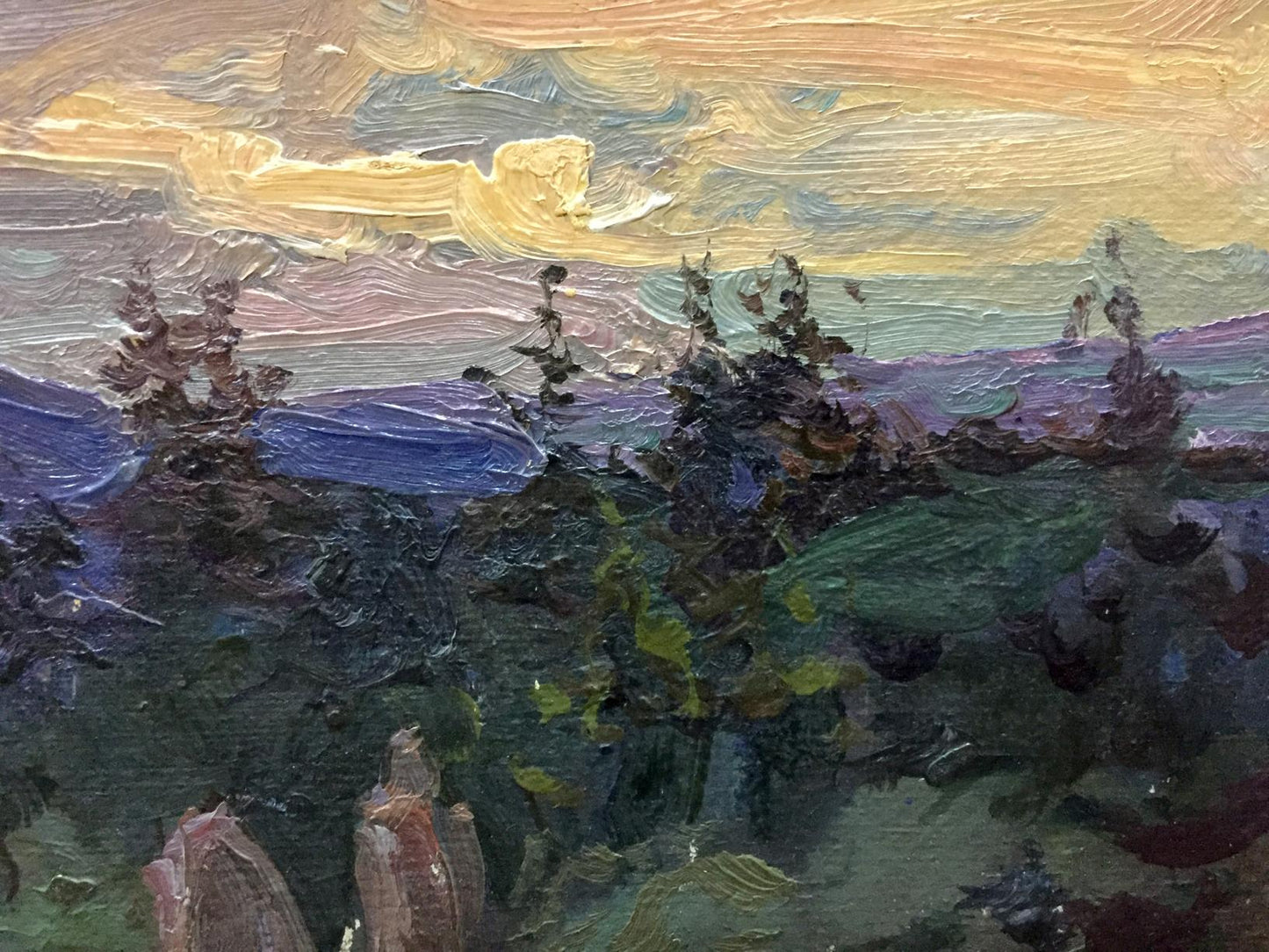Oil painting Evening landscape by Fomin Anatoly Nikiforovich