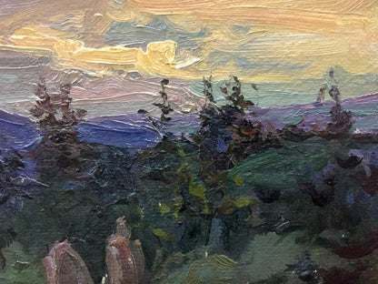 Oil painting Evening landscape by Fomin Anatoly Nikiforovich