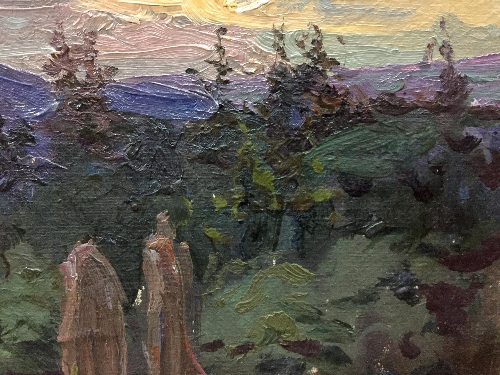 Oil painting Evening landscape by Fomin Anatoly Nikiforovich