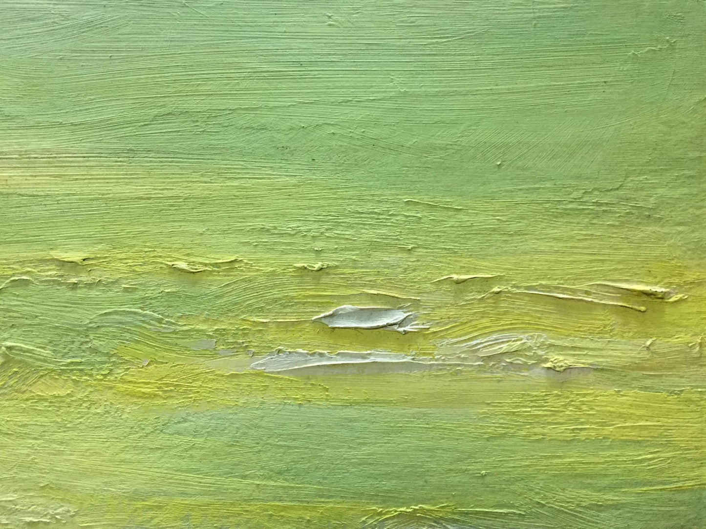 Oil painting of people sunbathing by P. Tkachenko in green-yellow gradient