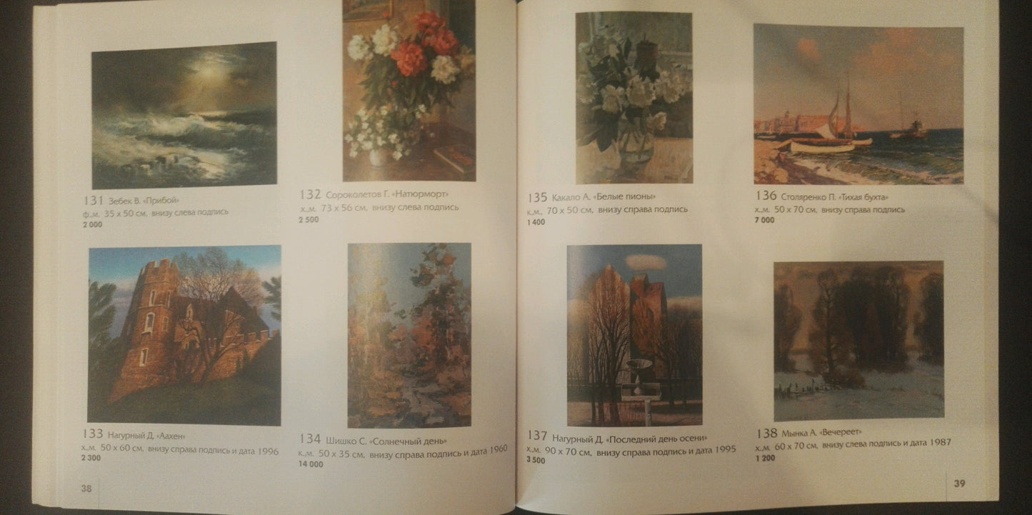 Catalog of 8 oil paintings by Sorokoletov Gavriil Vladimirovich