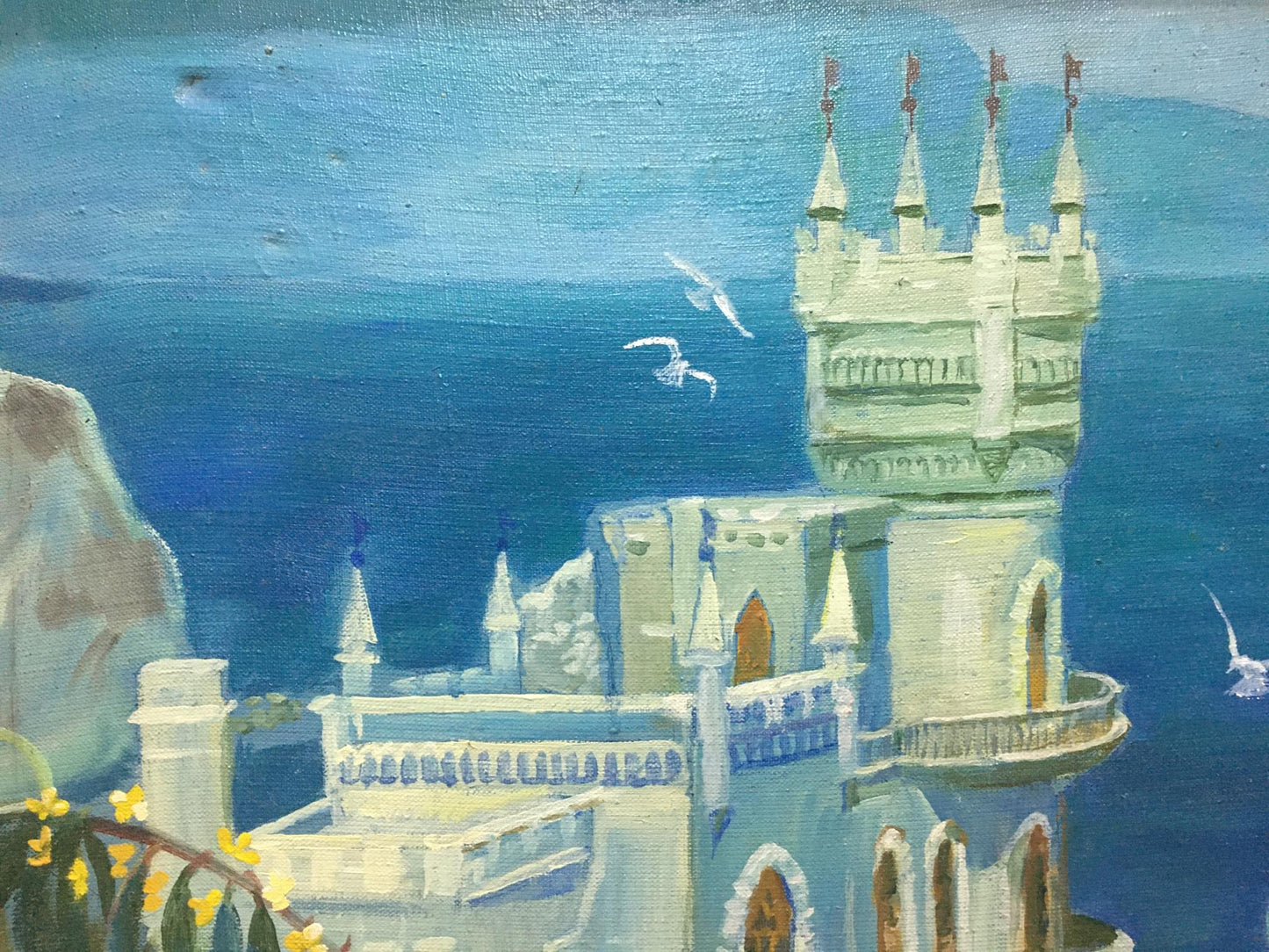 Oil painting C. Zorya by Galina Denisovna: coastal castle by sea