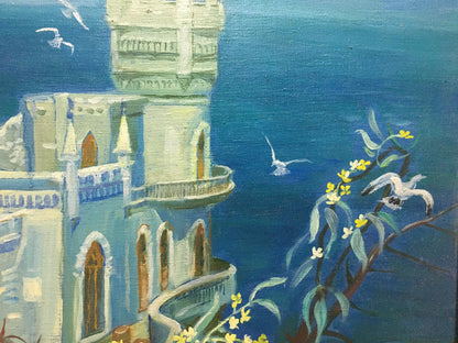 Oil painting C. Zorya by Galina Denisovna: coastal castle by sea
