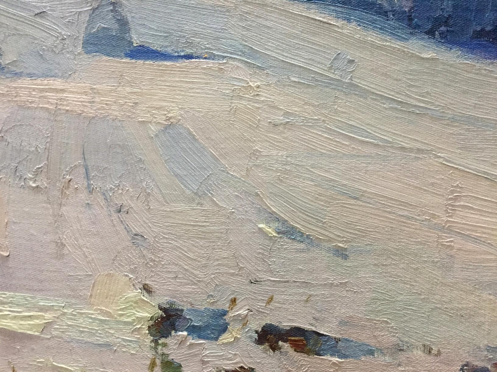 Oil painting Steppe in winter by Potapenko Andrey Ilyich, textured canvas