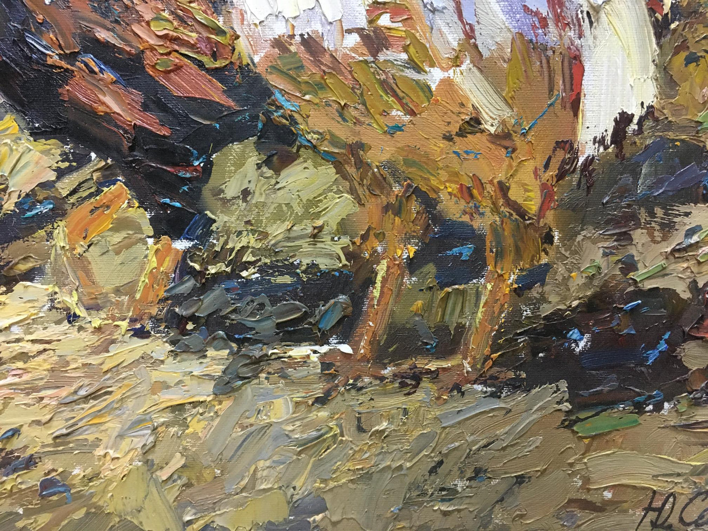 Impasto oil painting of roosters by Savchenko Yuri Grigorievich