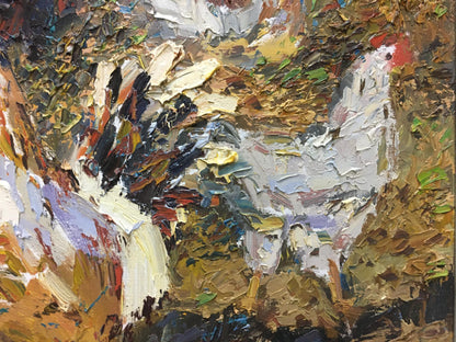 Oil painting portrait of roosters by Savchenko Yuri Grigorievich