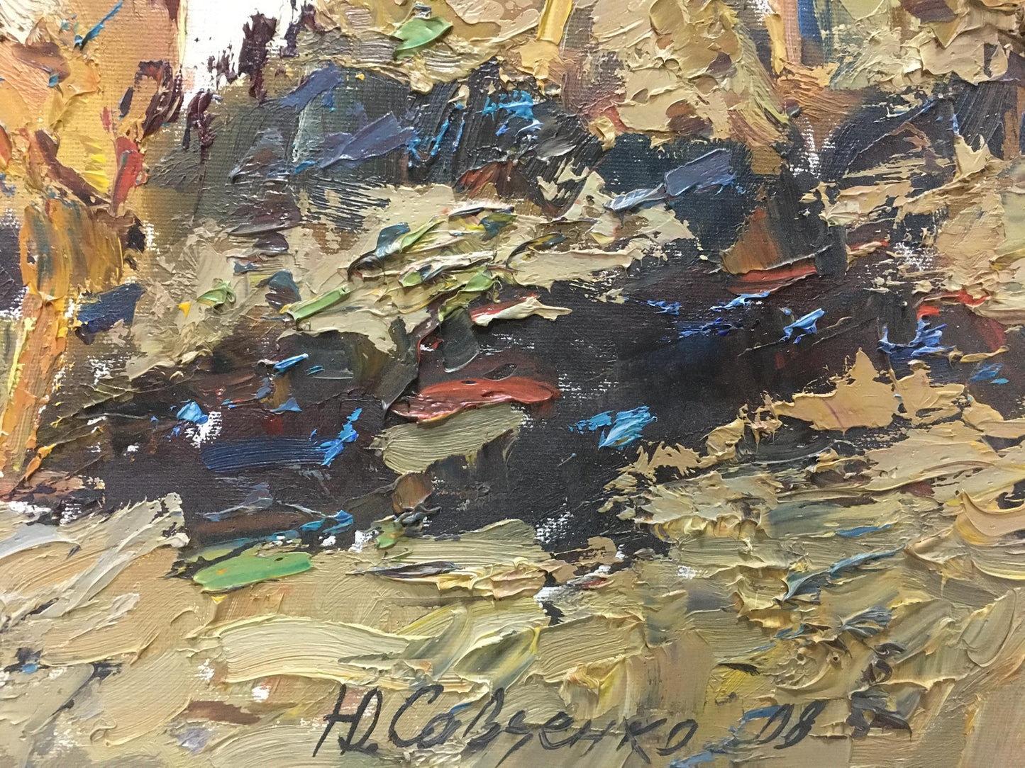 Impasto oil portrait of roosters by Savchenko Yuri Grigorievich