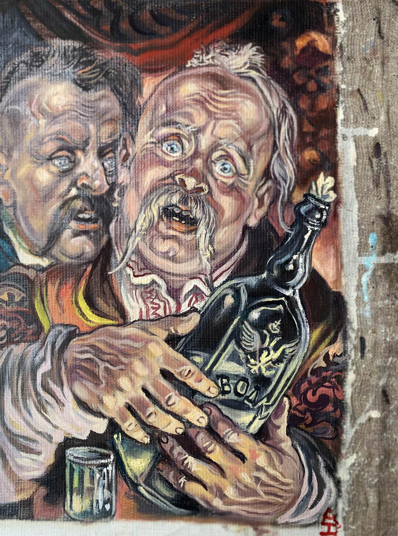 oil painting portrait Two godfathers buy