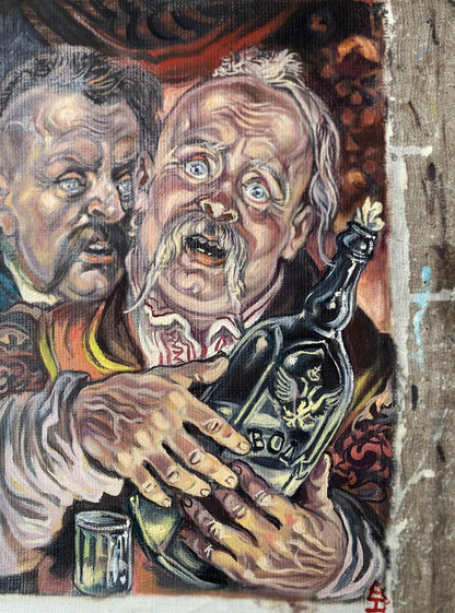 oil painting portrait Two godfathers buy