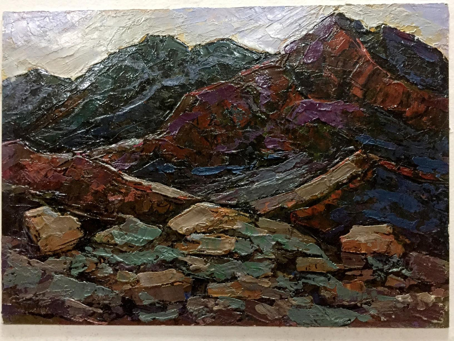 Oil painting of rugged Constantinople mountains by Adolf Markovich