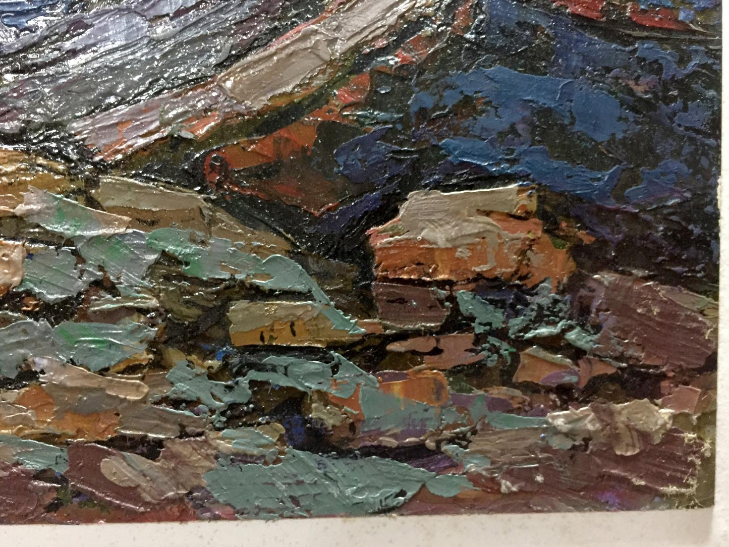 Textured impasto oil painting of Mountain Constantinople by Adolf Markovich