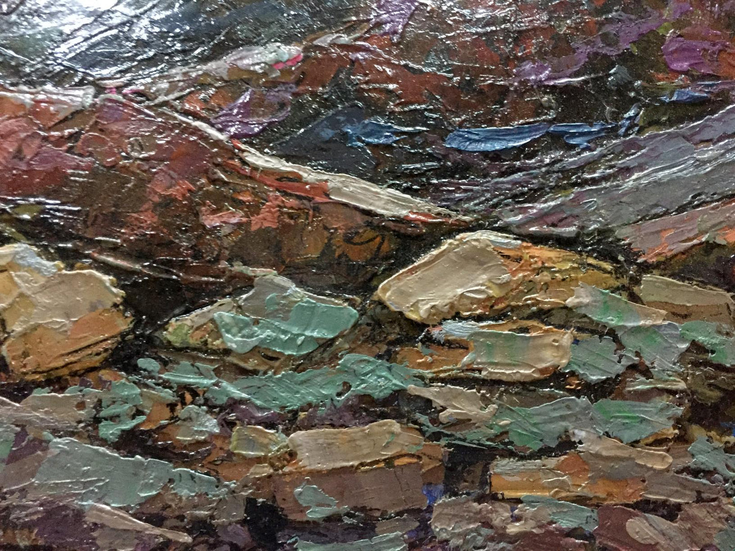 Textured impasto oil painting of Mountain Constantinople by Adolf Markovich