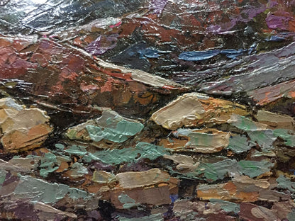 Textured impasto oil painting of Mountain Constantinople by Adolf Markovich