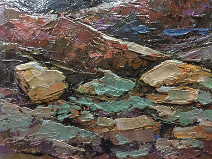 Oil painting of Mountain Constantinople by Adolf Markovich, rugged textured rocks