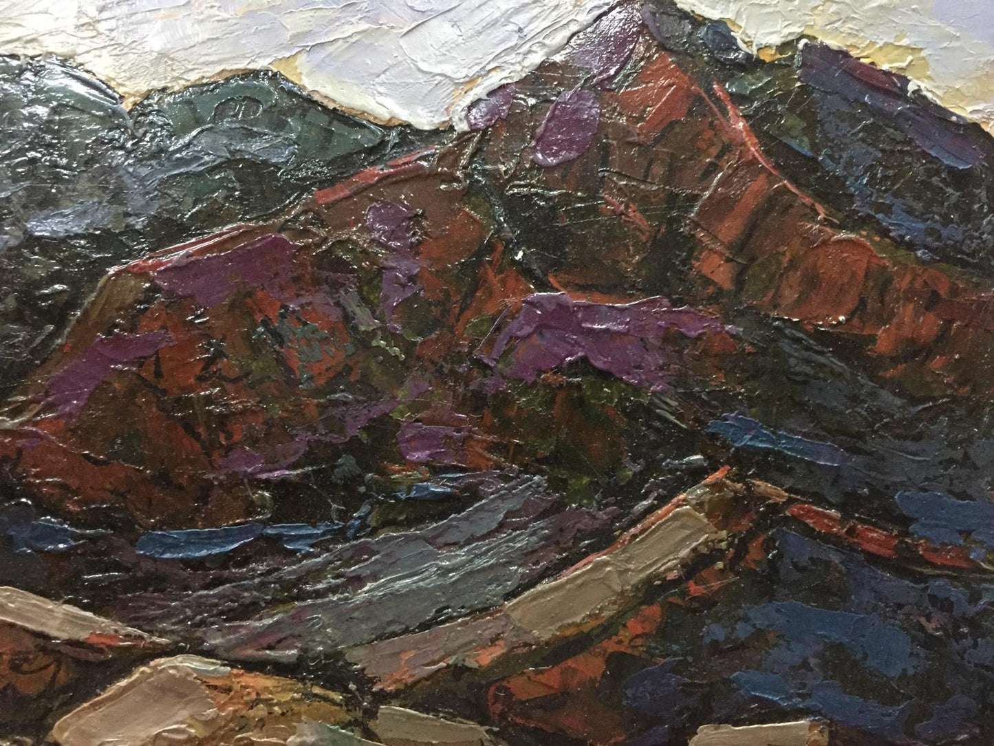 Textured oil painting of Constantinople mountains by Adolf Markovich