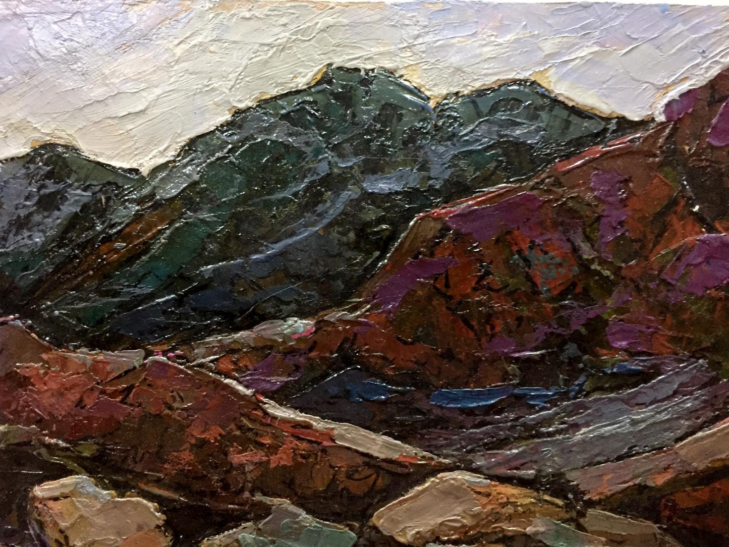 Textured oil painting of Constantinople mountains by Adolf Markovich