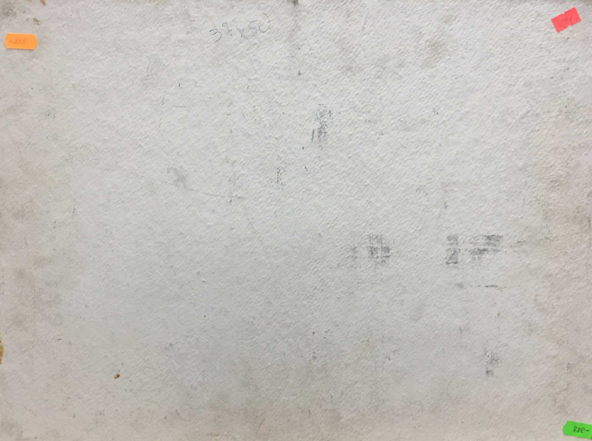 Back of Oil painting Market by Yudin Igor Dmitrievich on textured white wall