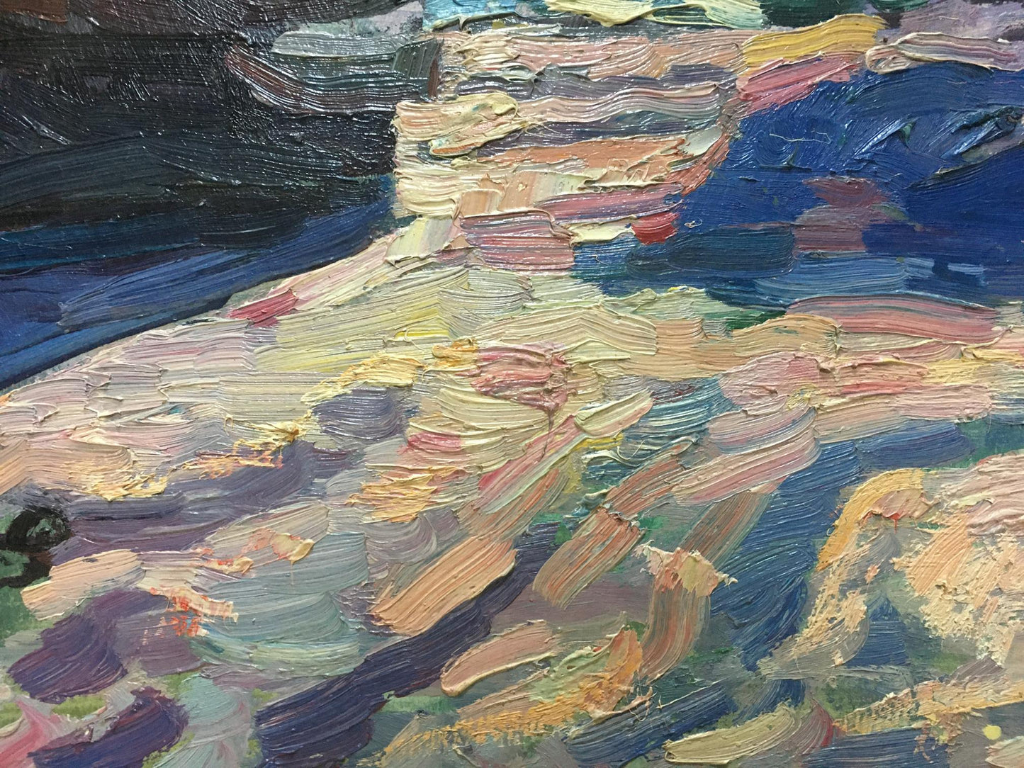 Oil painting Off the Coast by Shadrin S. in blues, purples, pinks, yellows