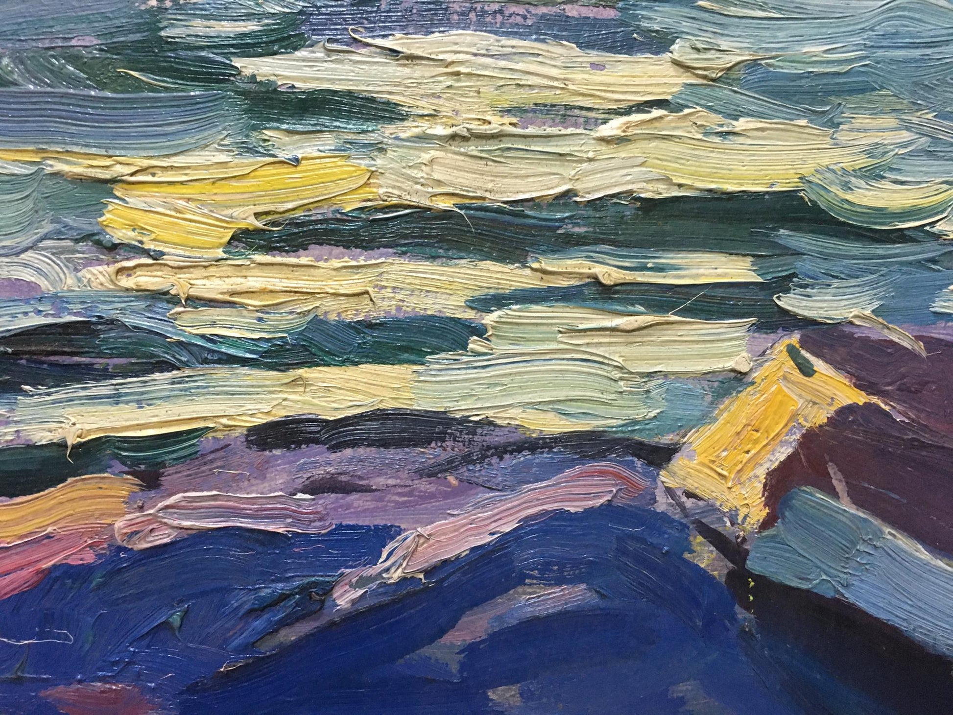 Vibrant impressionist oil painting Off the Coast by Shadrin S