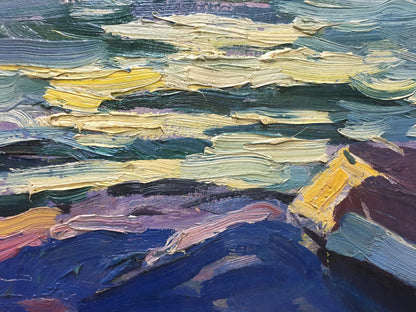 Vibrant impressionist oil painting Off the Coast by Shadrin S