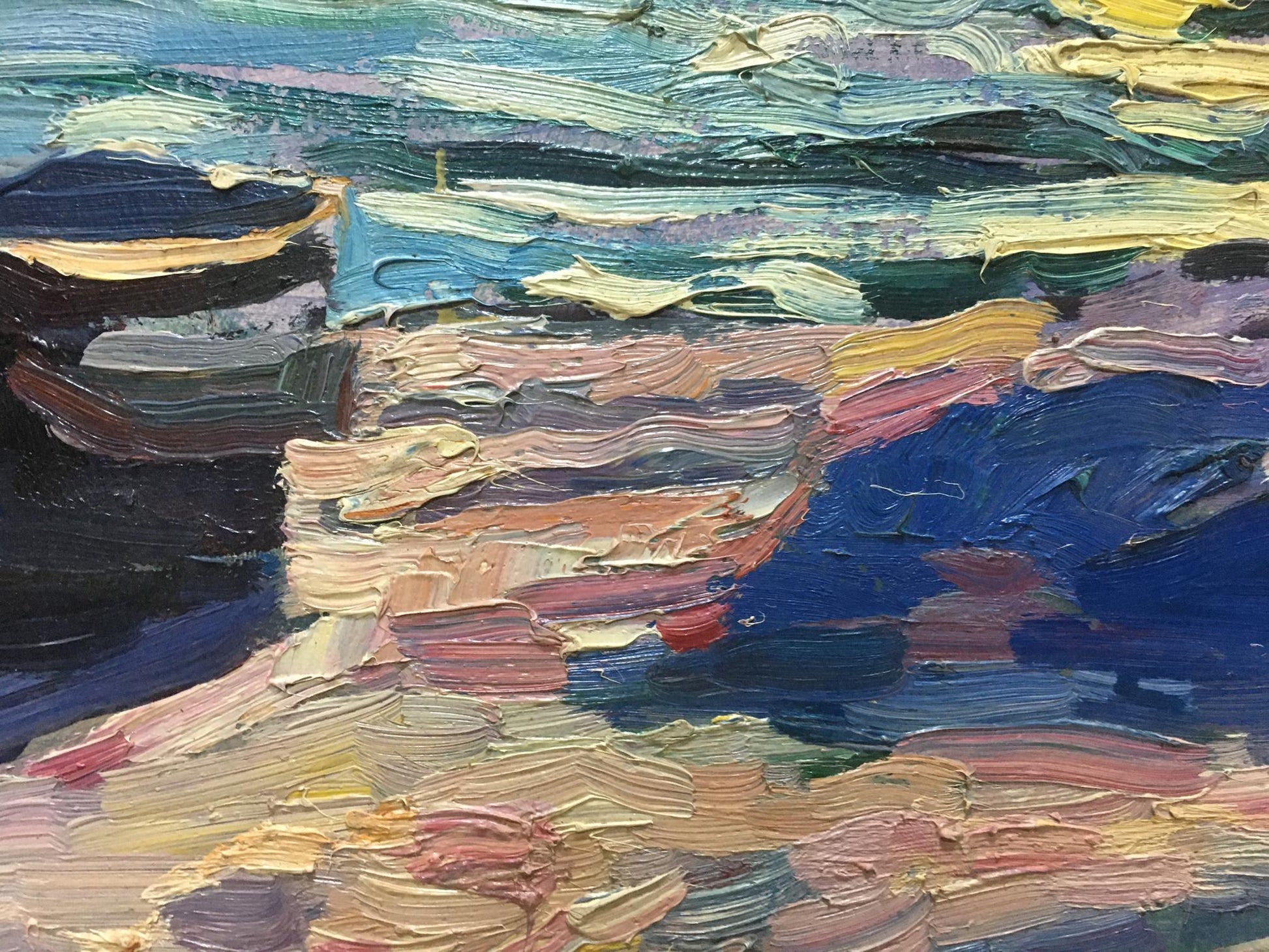 Vibrant impressionist oil painting Off the Coast by Shadrin S