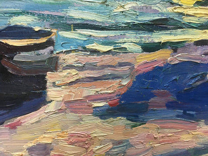 Vibrant impressionist oil painting Off the Coast by Shadrin S