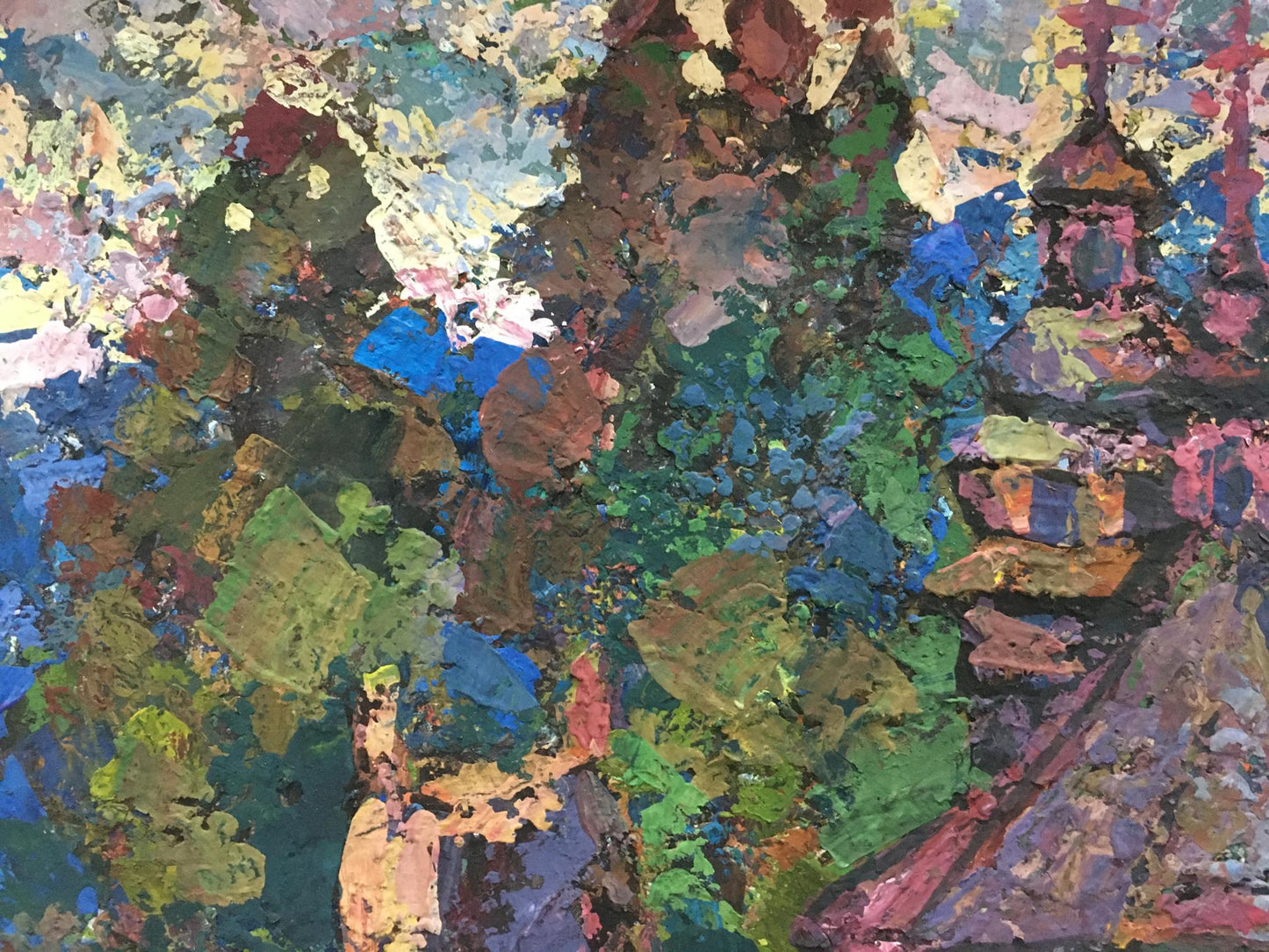 Oil painting of village landscape by Gerts Yuriy Dmitriyevich