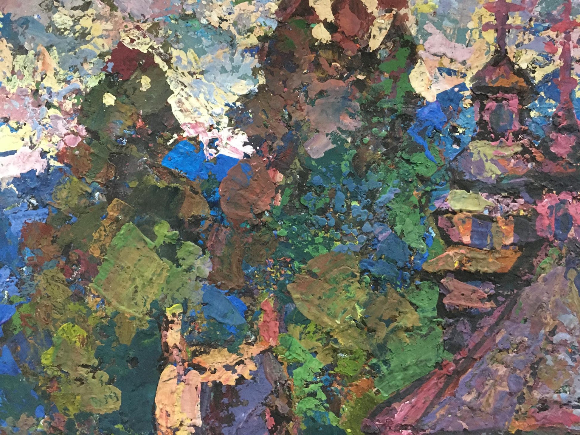 Oil painting of village landscape by Gerts Yuriy Dmitriyevich