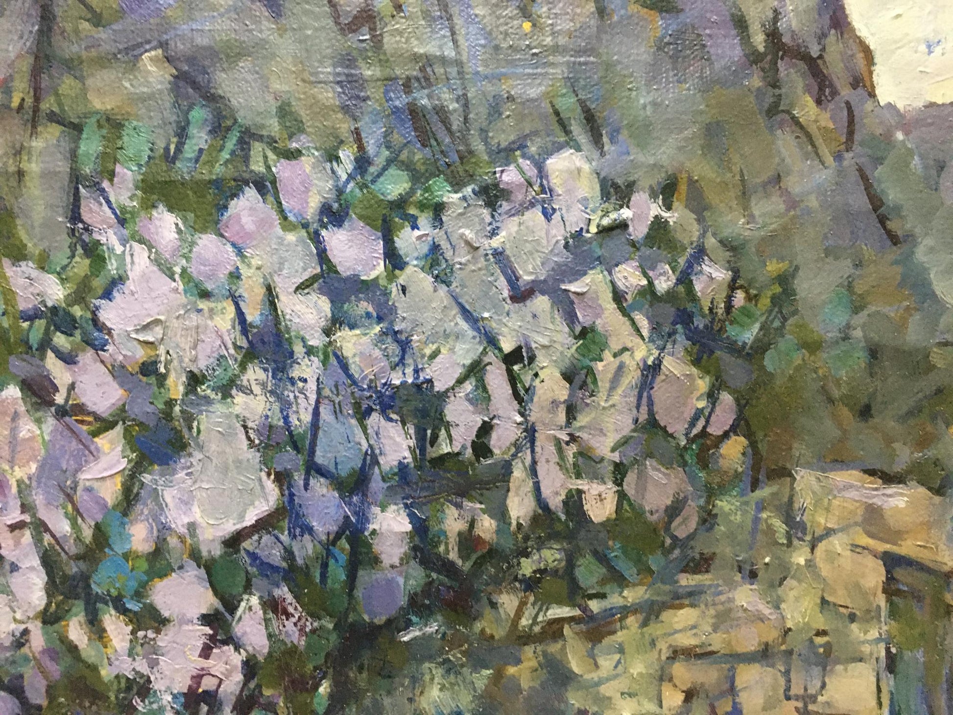 Oil painting Lilac blooms by Denis Korobkov: impressionist field of purple flowers