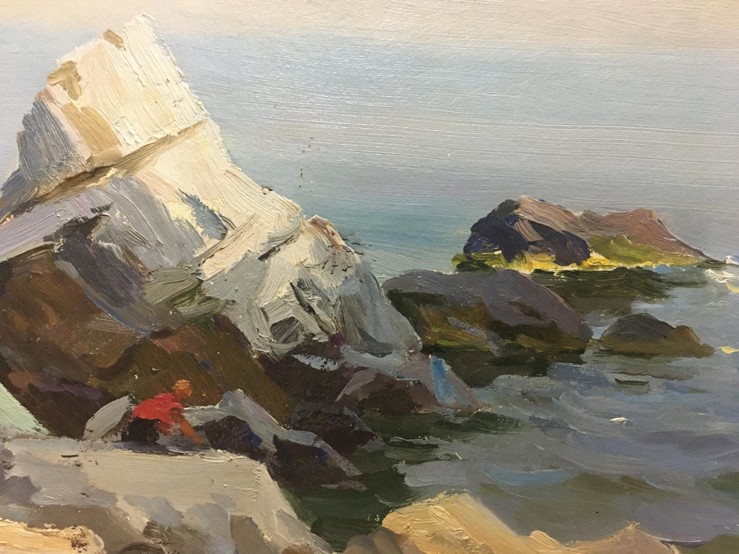 Oil painting of rugged shore landscape by Stepan Kalinovich Yarovoy