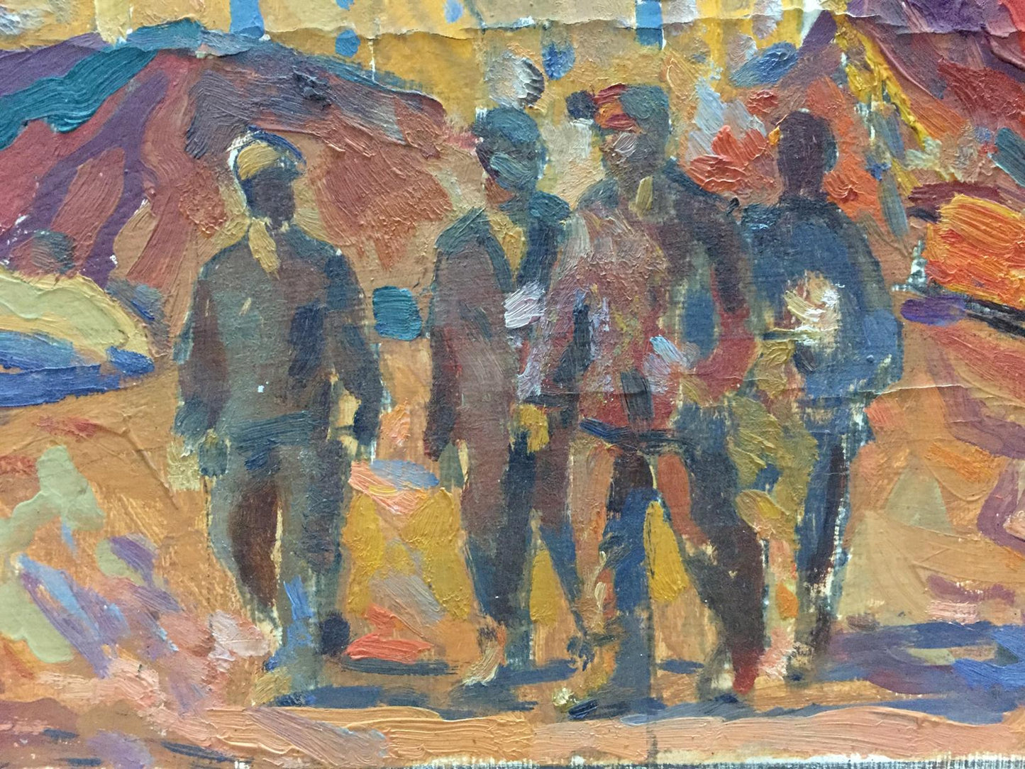 Oil painting of building complex by Kostenko Anatoly Alexandrovich