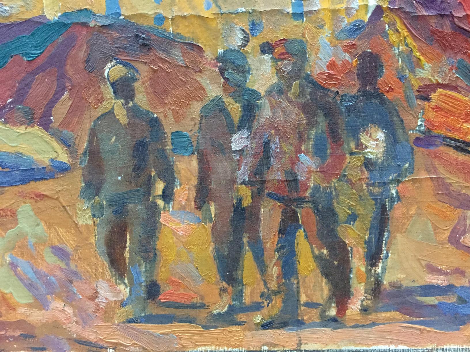 Oil painting of building complex by Kostenko Anatoly Alexandrovich