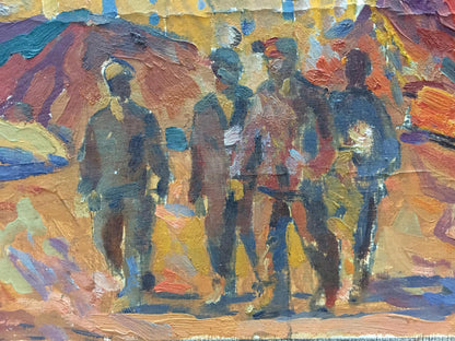 Oil painting of building complex by Kostenko Anatoly Alexandrovich
